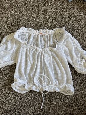 Free People White Off-the-Shoulder Peasant Blouse